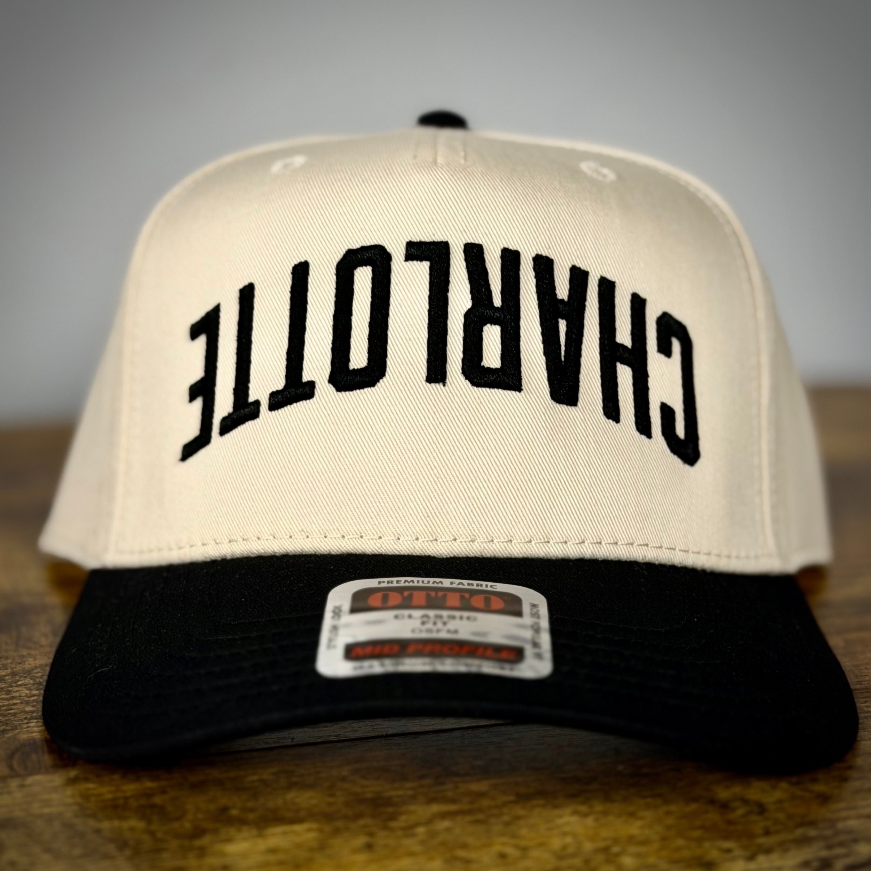 CHARLOTTE Upside Down 3D Puff Embroidered Otto Snapback Hat