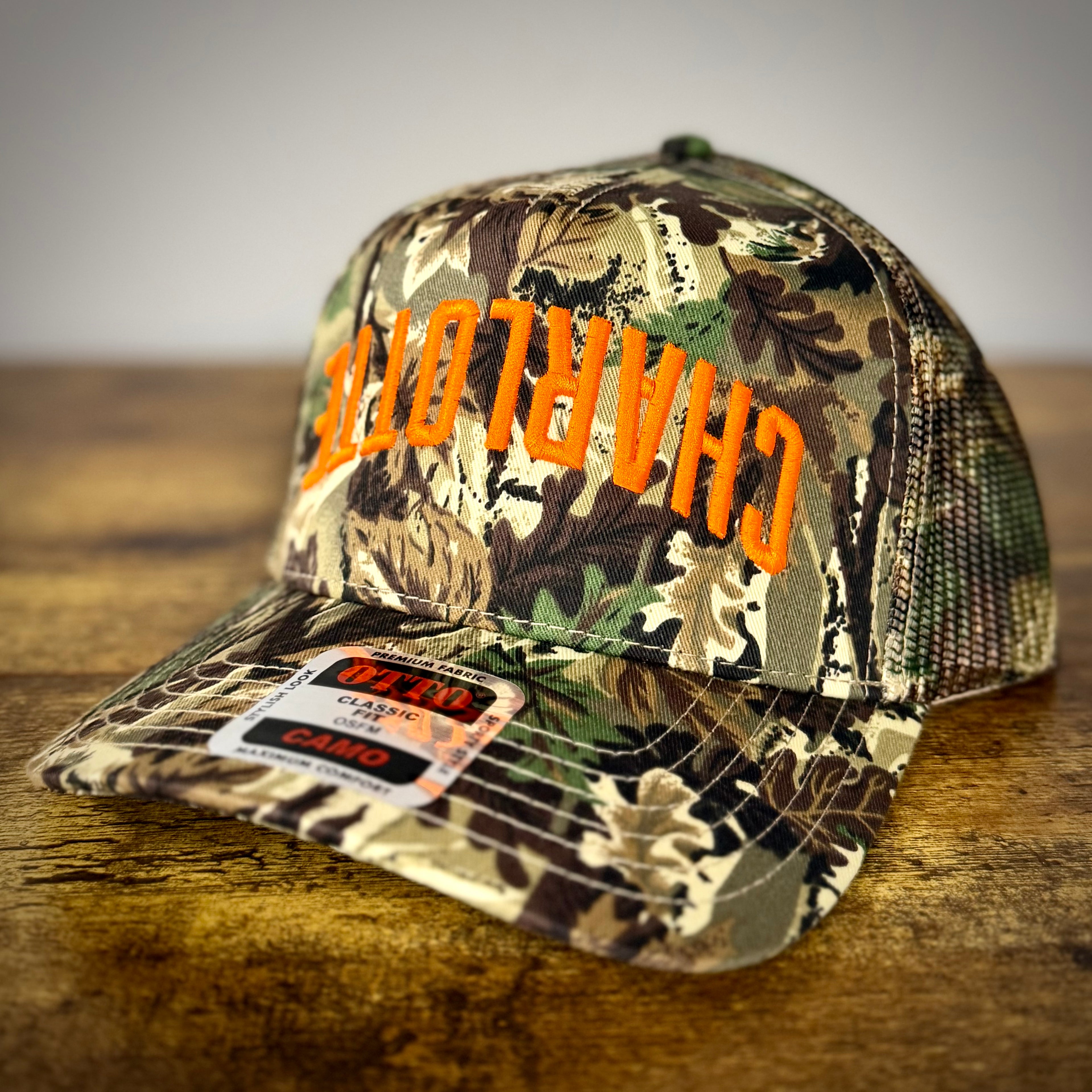 CHARLOTTE Upside Down 3D Puff Embroidered Otto Snapback Hat