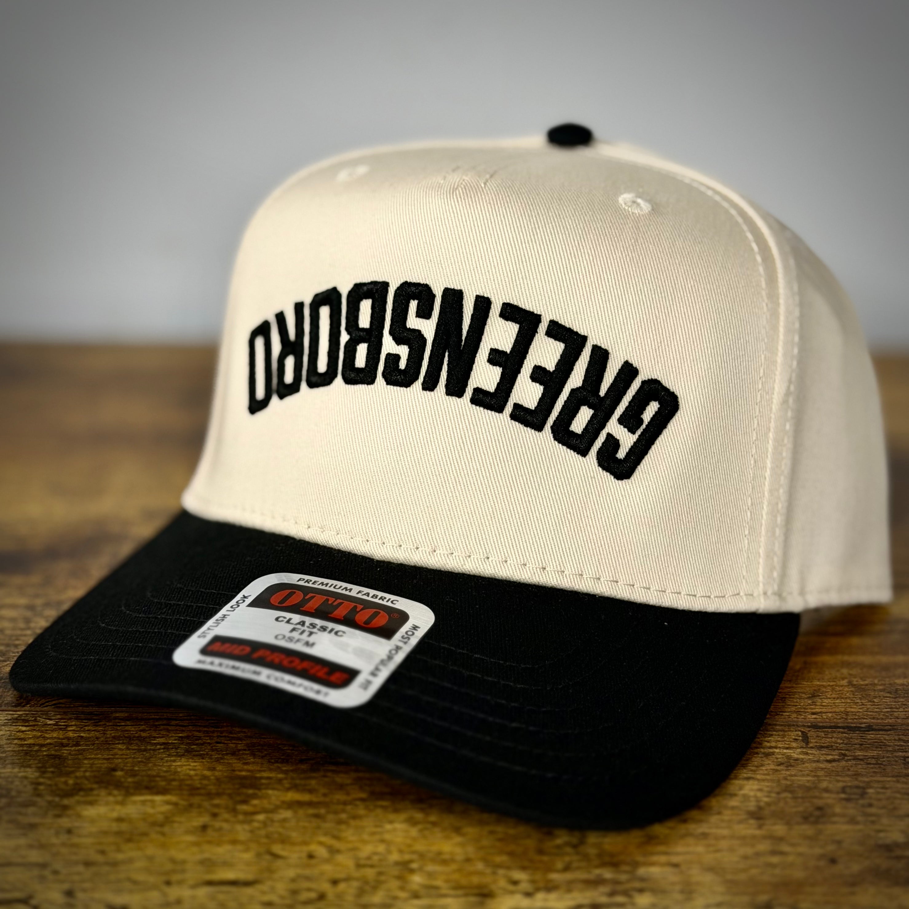 GREENSBORO Upside Down 3D Puff Embroidered Otto SnapBack - Natural/Black