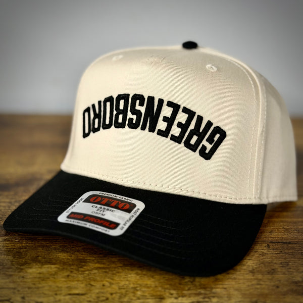 GREENSBORO Upside Down 3D Puff Embroidered Otto SnapBack - Natural/Black
