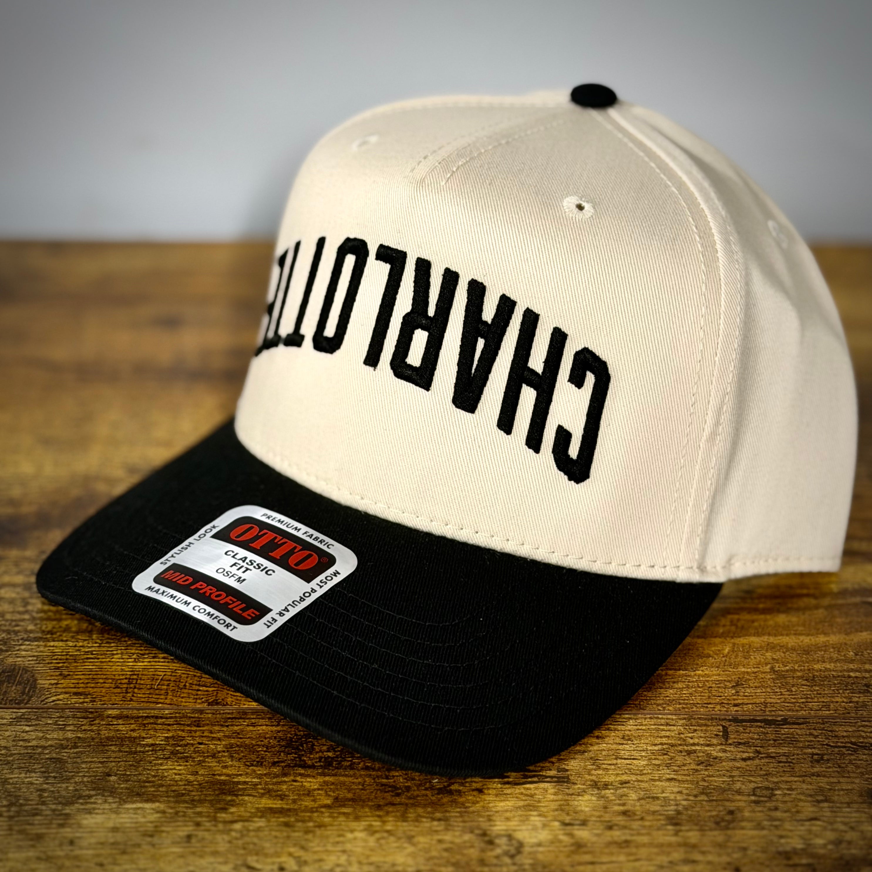 CHARLOTTE Upside Down 3D Puff Embroidered Otto Snapback Hat