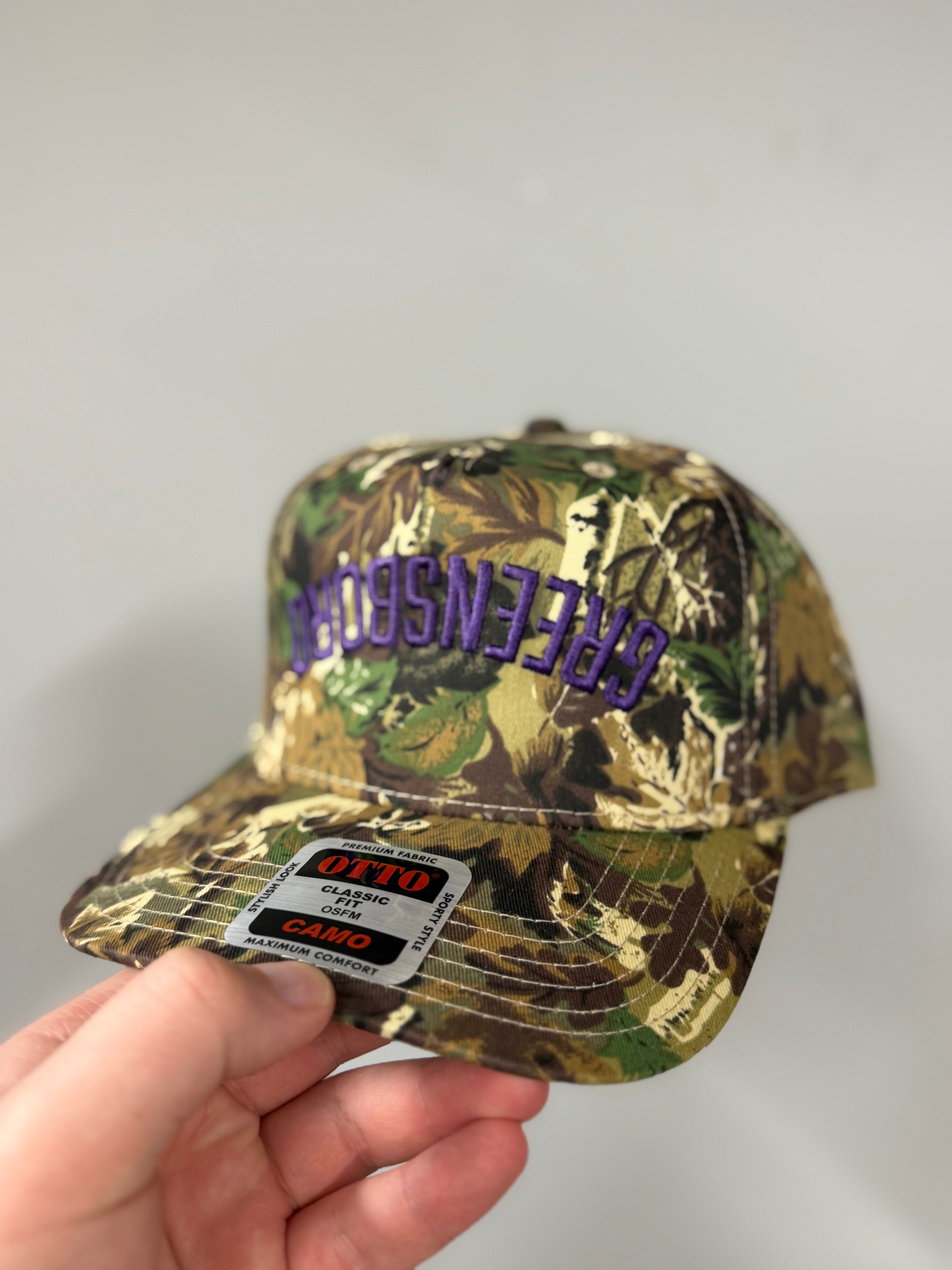 GREENSBORO Upside Down 3D Puff Embroidered Otto SnapBack - Natural/Black